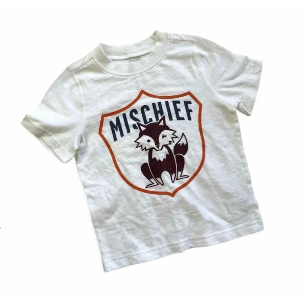 NWT Toddler Boys Old Navy Mischief Fox Graphic Tee Shirt - Sz 3T